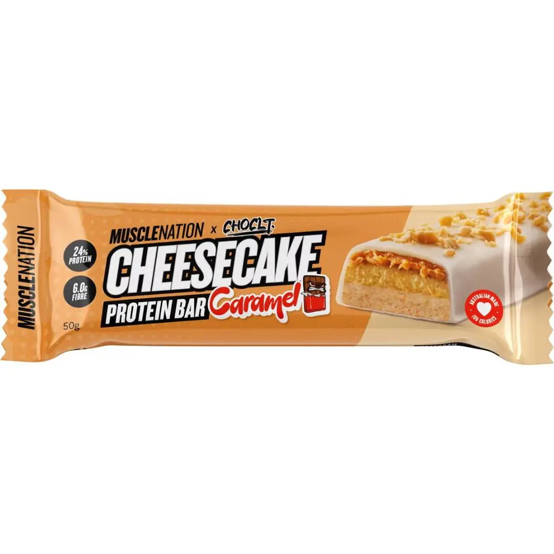 MUSCLE NATION CHEESECAKE PROTEIN BAR CARAMEL 50g