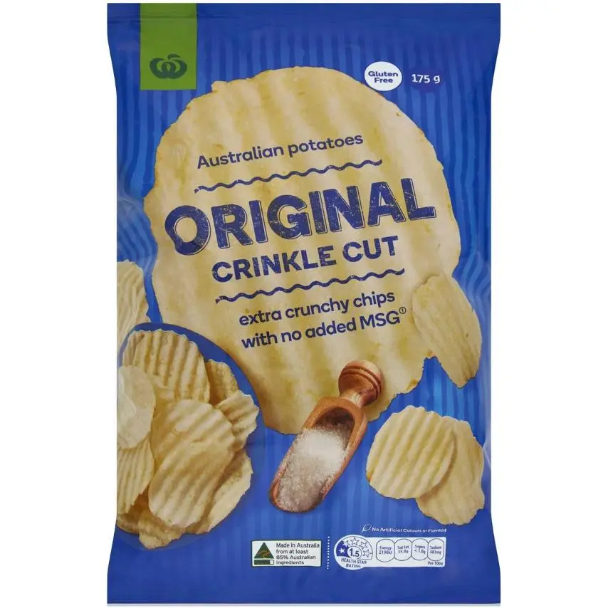 Woolworths Crinkle Cut Chips Original