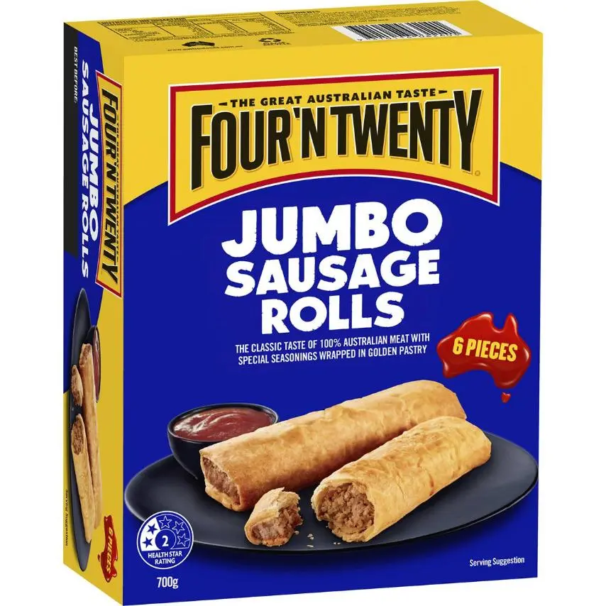 Four N Twenty Jumbo Sausage Rolls 6pk 700g