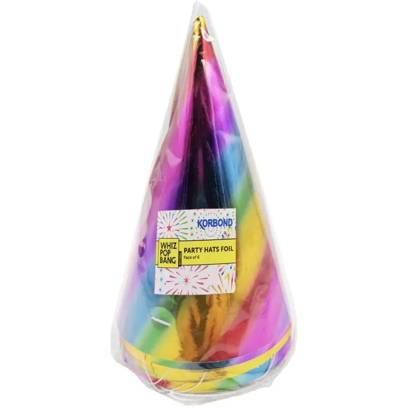 Korbond Whiz Pop Bang Party Hats Foil