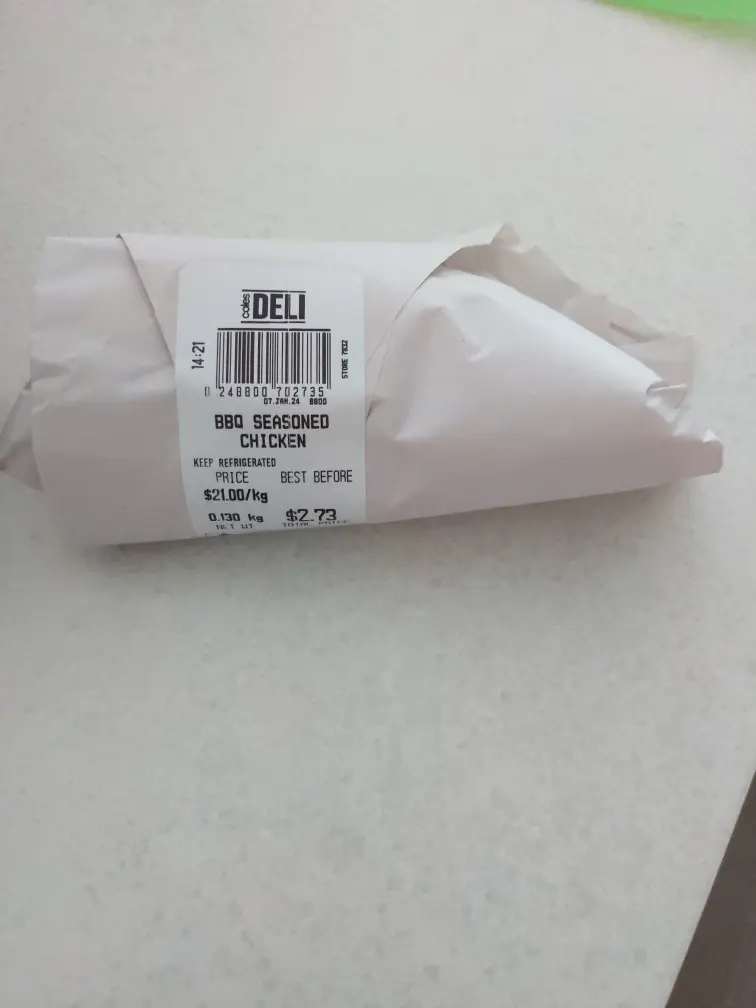 Coles Deli BBQ Seasoned Chicken Per Kg
