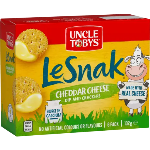 UNCLE TOBYS LE SNAK SNACKS CHEDDAR 132G