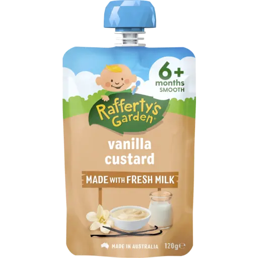 RAFFERTYS GARDEN VANILLA CUSTARD 6M+ 120G