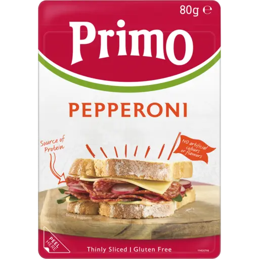 Primo Pepperoni Hot Sliced Salami 80g