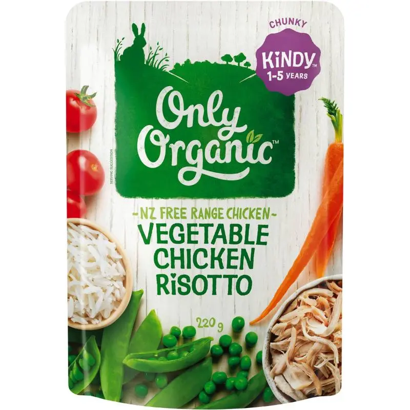 ONLY ORGANIC BABYFOOD KINDY VEGETABLE CHICKEN RISOTTO 220G