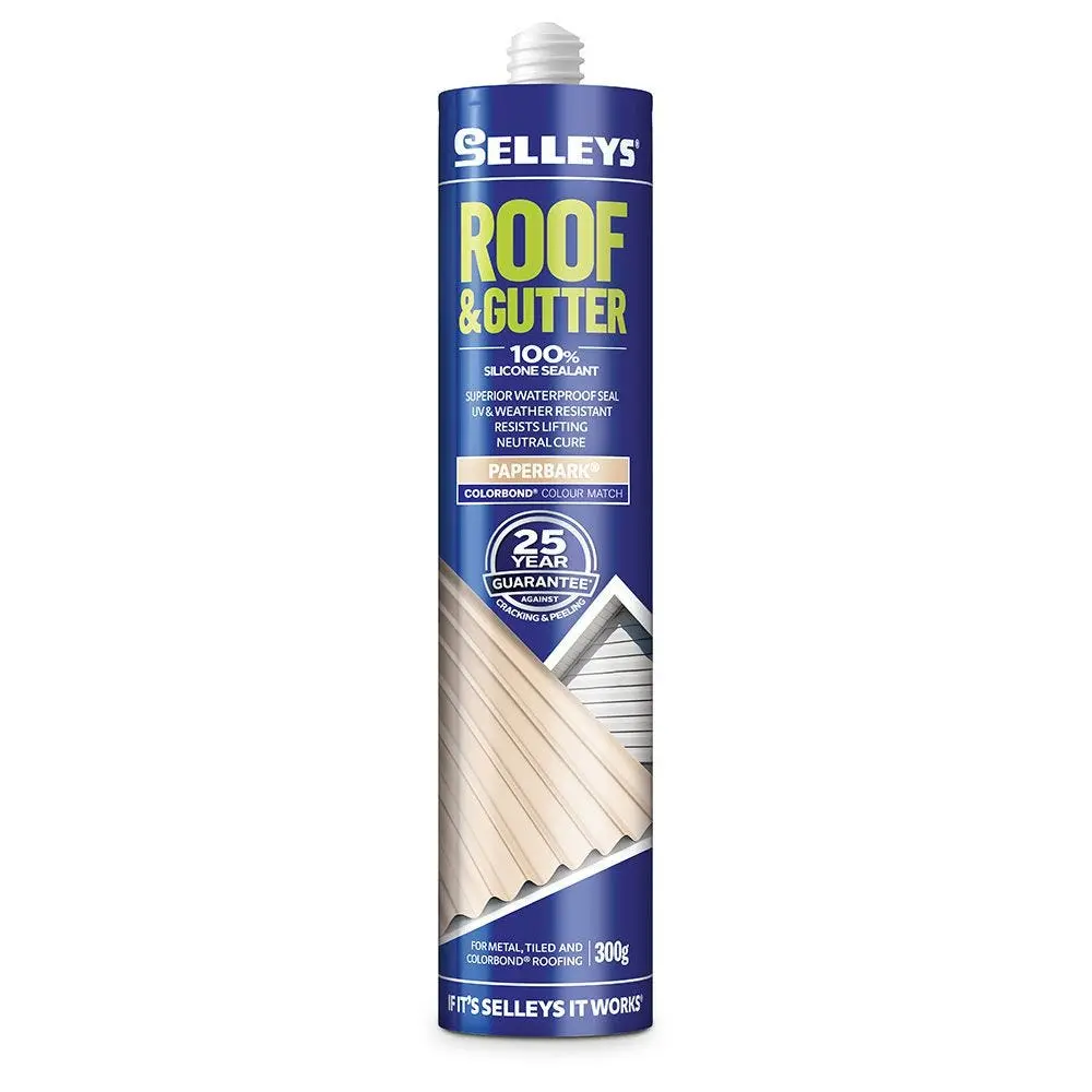 Selley's Roof & Gutter Silicone Sealant Paperbark 300g