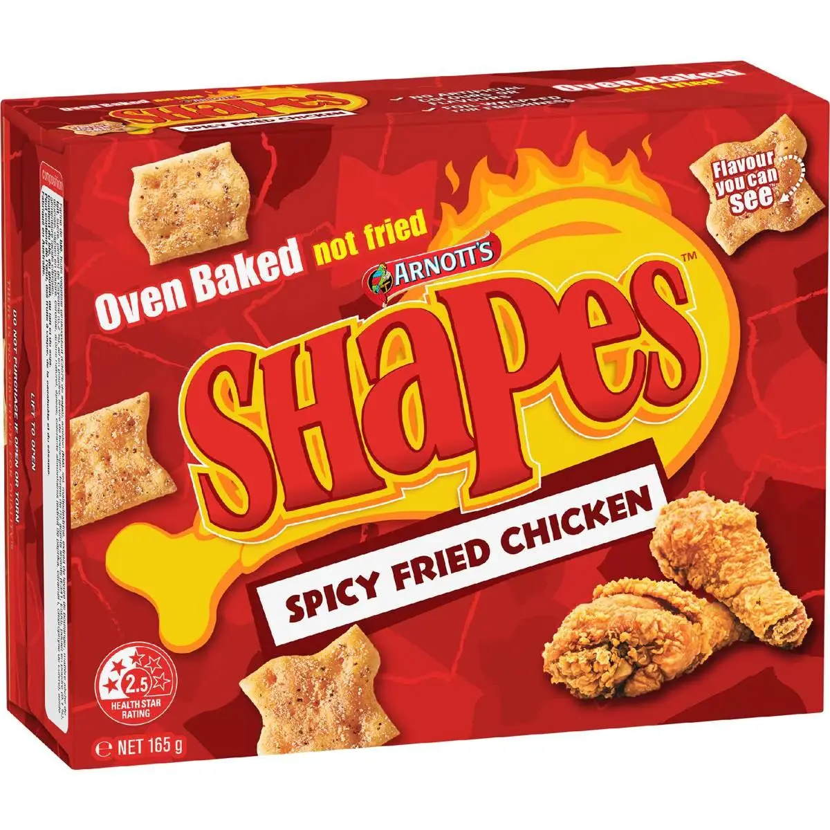 Arnott's Shapes Snacks Spicy Fried Chicken 165g