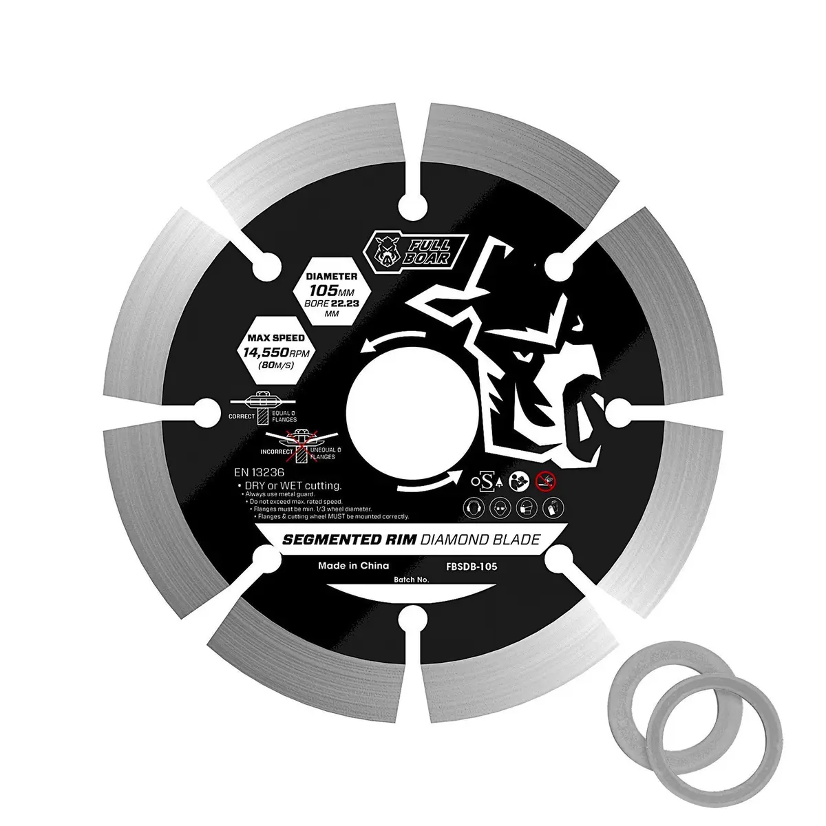 Full Boar 105mm Segmented Rim Diamond Blade