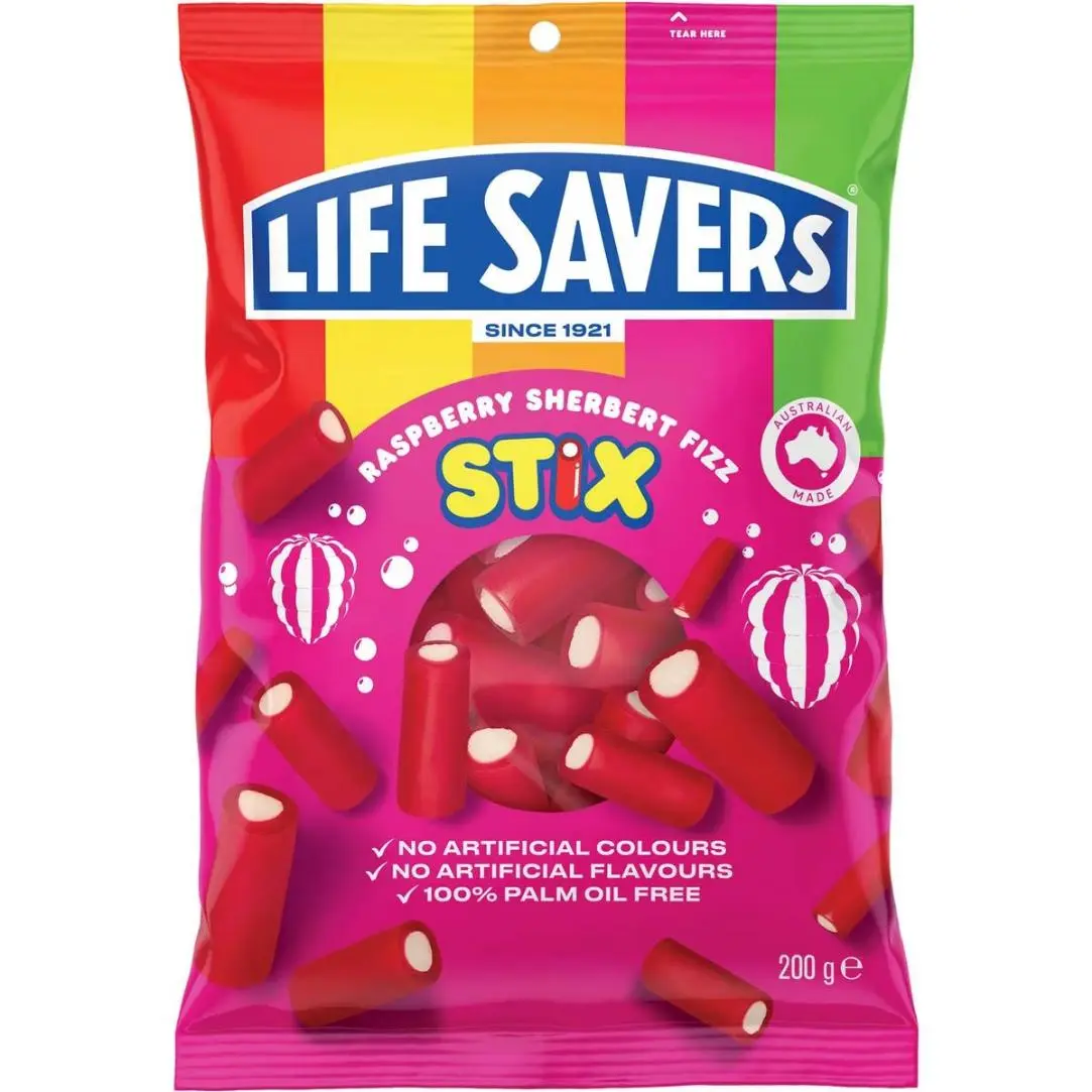 Life Savers Stix Sherbert Fizz Raspberry 200g