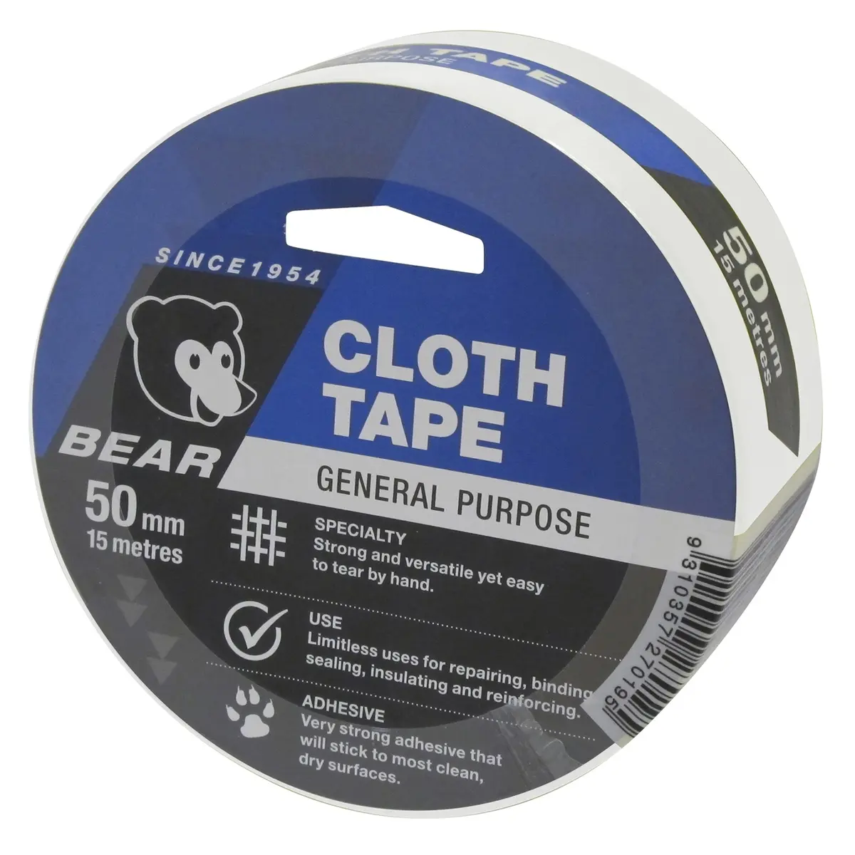 BEAR CLOTH TAPE WHITE 50mm x 15M