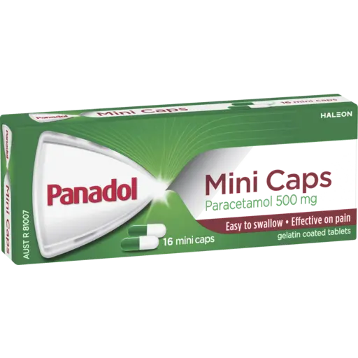 Panadol Paracetamol Pain Relief Mini Capsules 16 Pack