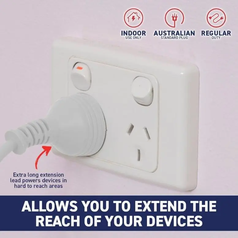 Handy Hardware 3PCE 5M White Extension Leads