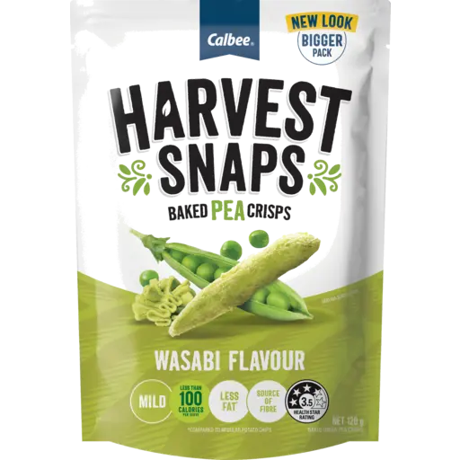 Calbee Harvest Snaps Pea Crisps Wasabi Flavour 120 g