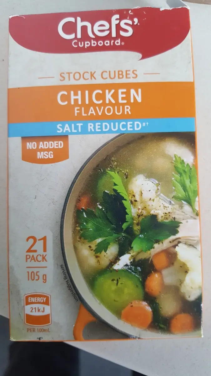 Chefs' Cupboard Chicken Flavour Stock Cubes Salt Reduced 21 Pack
