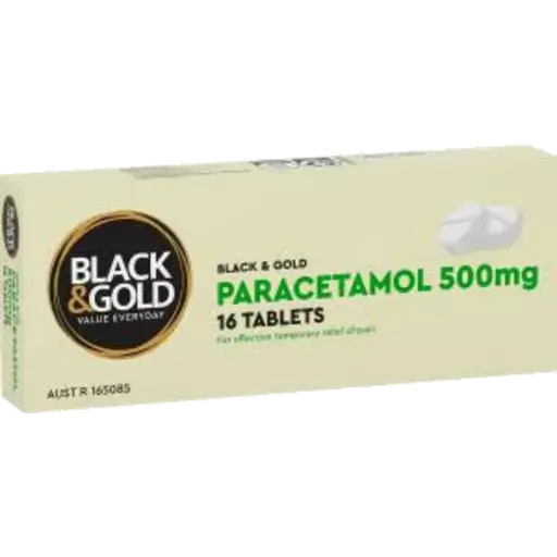 B/GOLD PARACETAMOL TABS 16PK