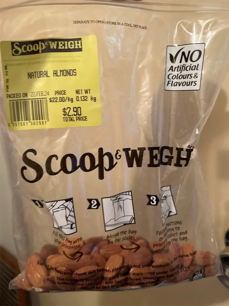 Scoop & Weigh Natural Almonds Per Kg