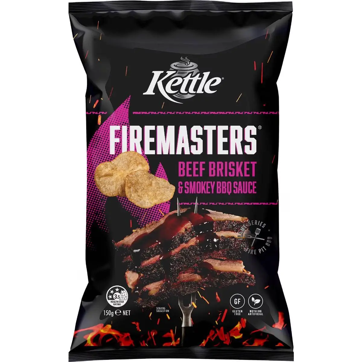 Kettle Potato Chips Beef Brisket & Smokey BBQ 150g