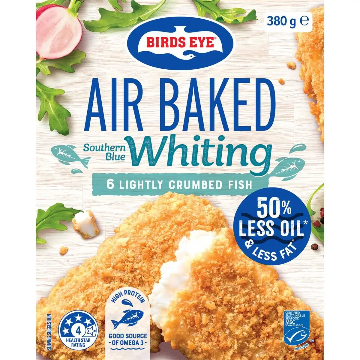 Birds Eye Air Baked Southern Blue Whiting 380g