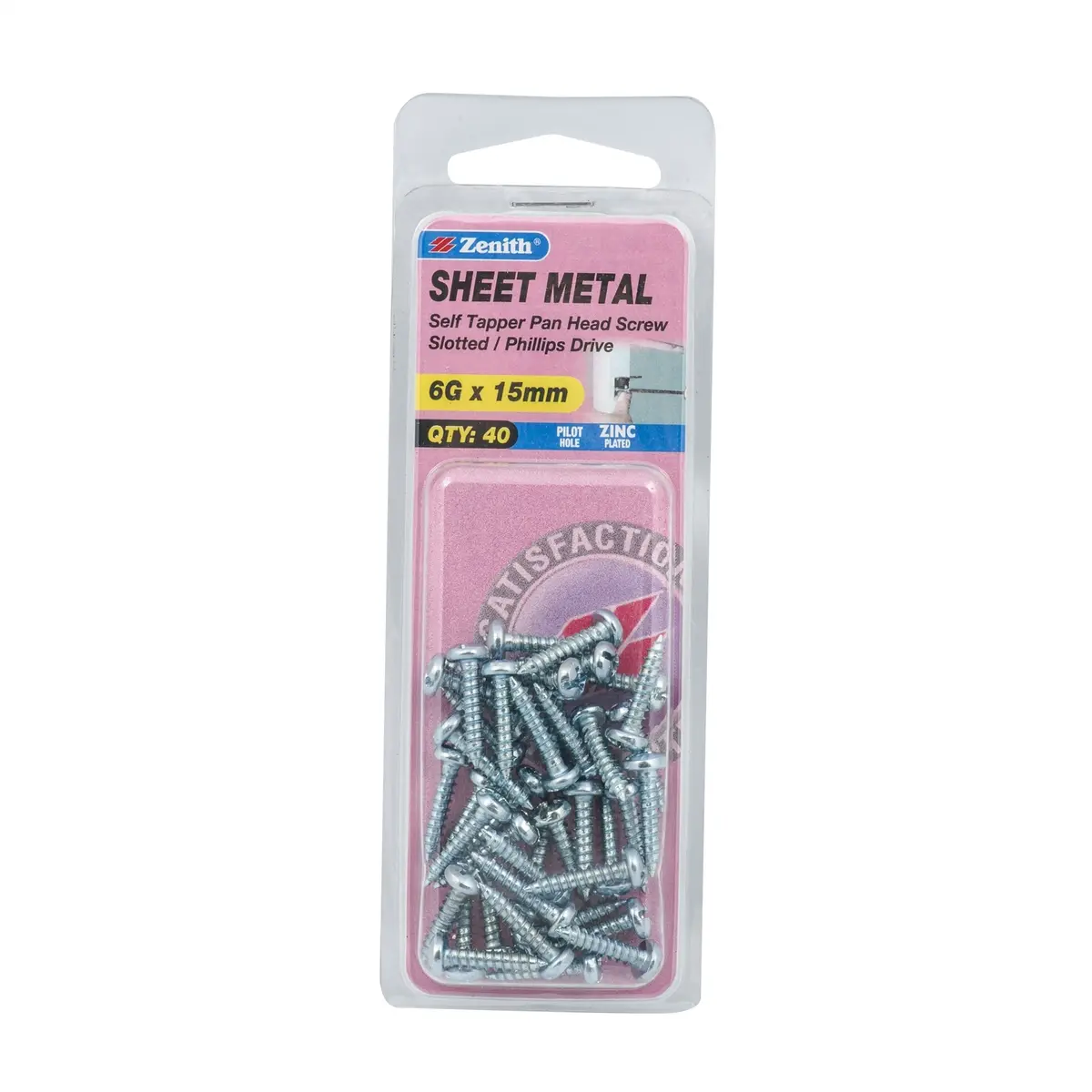Zenith 6G x 15mm Zinc Plated Self Tapper Screws