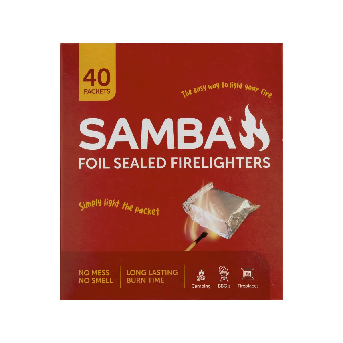 Samba Foil Sealed Firelighters 40 Packets
