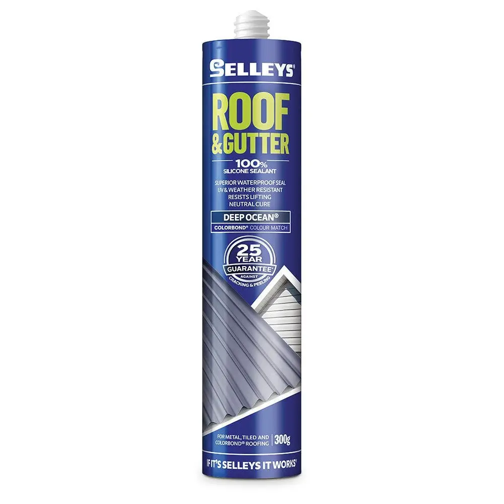 Selley's Roof & Gutter Silicone Sealant Deep Ocean 300g