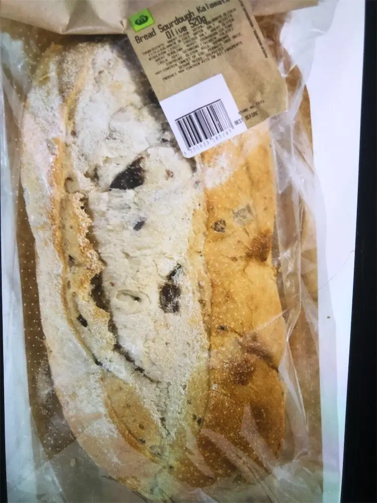 Woolworths Bread Sourdough Kalmata Olive 520g