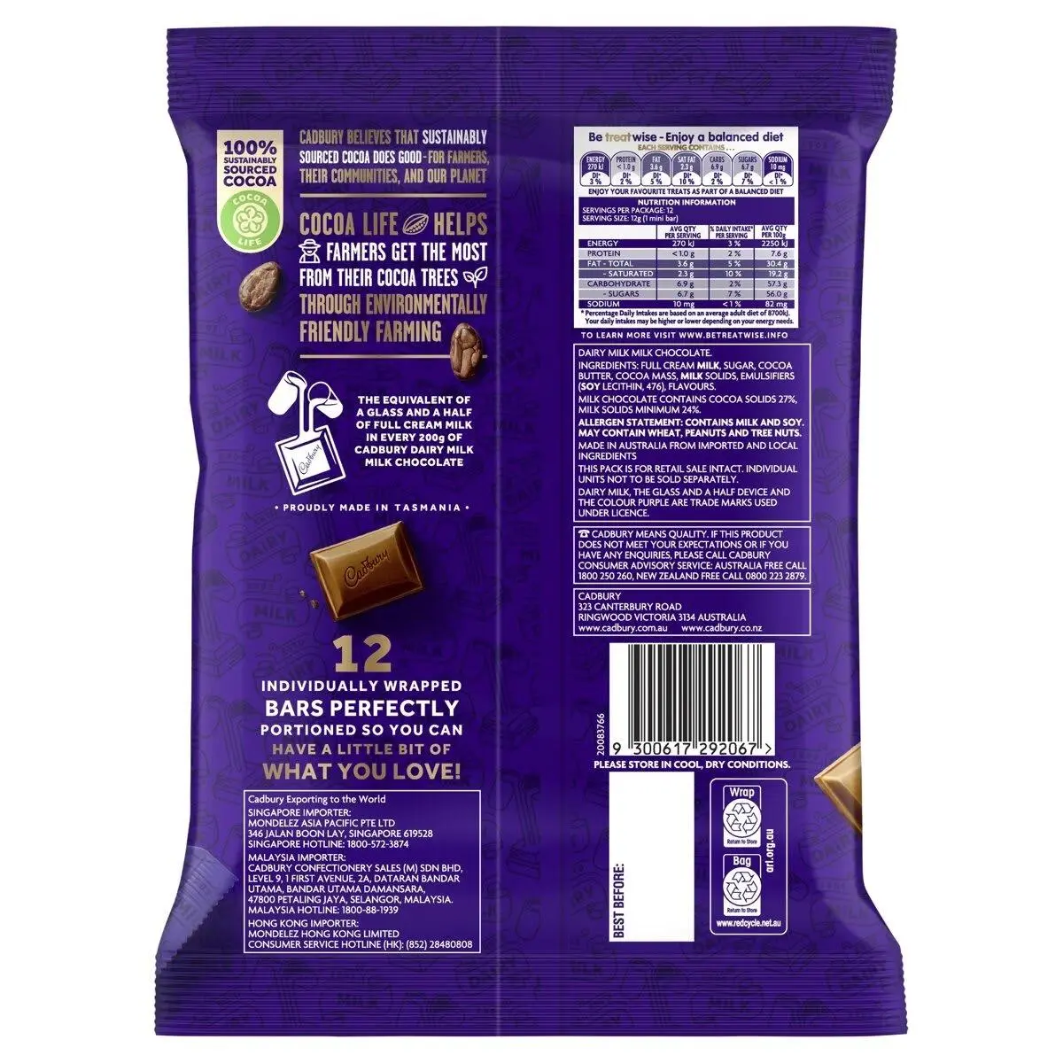 Cadbury Dairy Milk Sharepack 144g