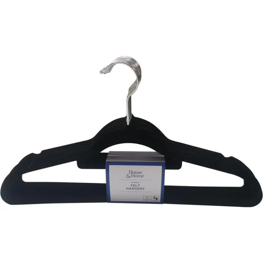 Brilliant Basics Felt Hangers Black 10 Pack