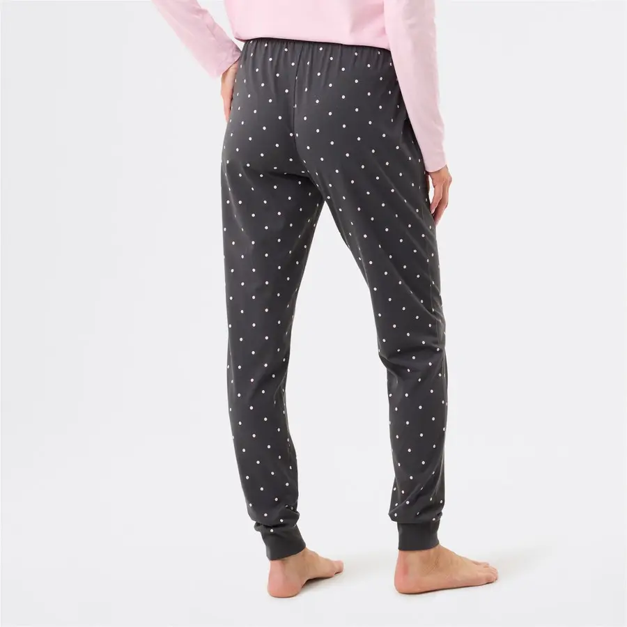 &me Women's Spot Print Knit Sleep Pants - Ebony