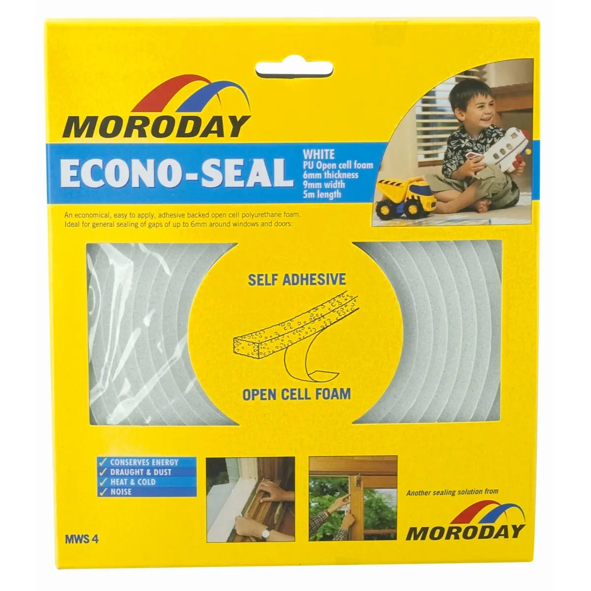MWS4 Econo-Seal Weather Seal Tape White 6mm