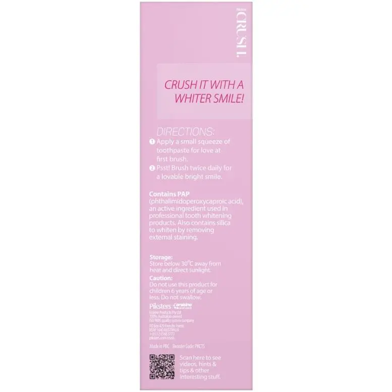 Piksters Crush Whitening Toothpaste Strawberry Mint 96g