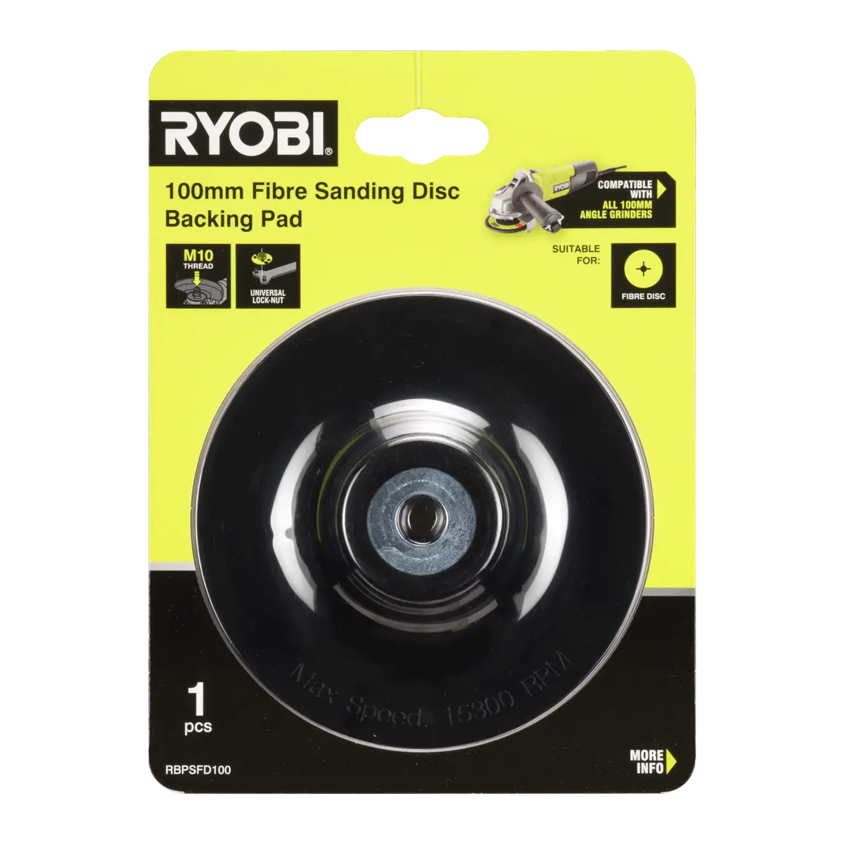 Ryobi 100mm Fibre Sanding Disc Backing Pad