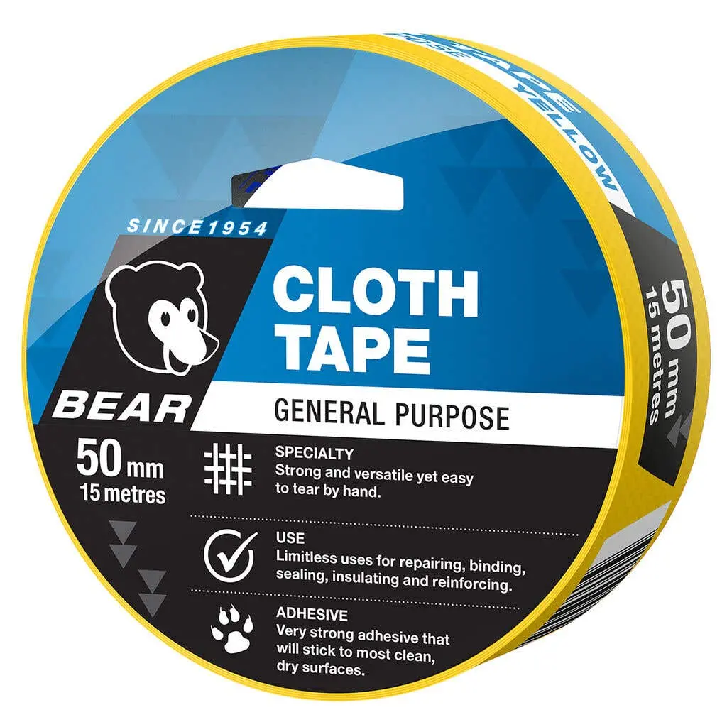 BEAR CLOTH TAPE YELLOW 50mm x 15M
