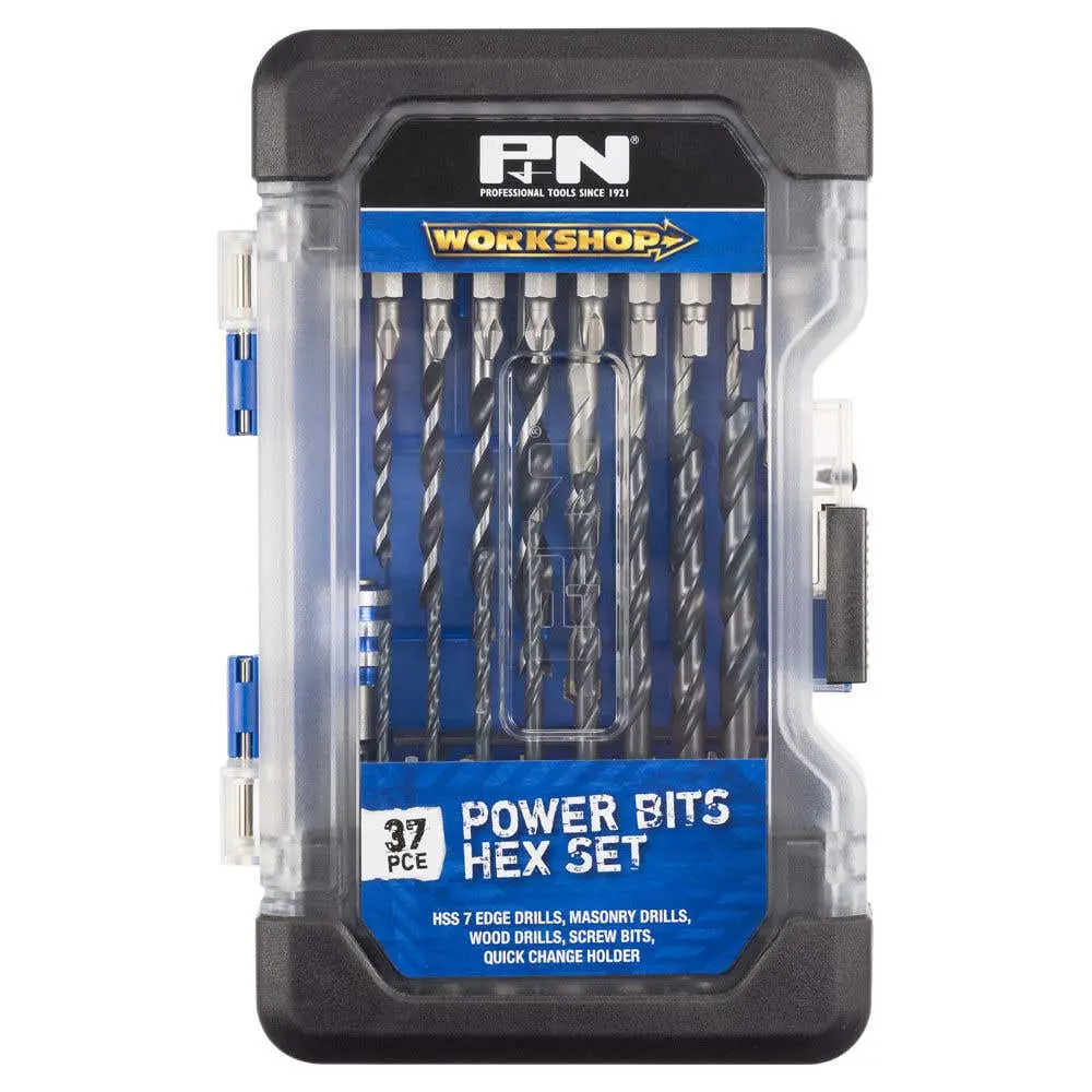 P&n Workshop Power Bits Hex Set 37 Pce