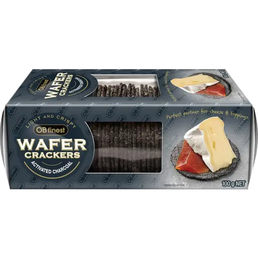 OBF Wafer Crackers Activated Charcoal 100g