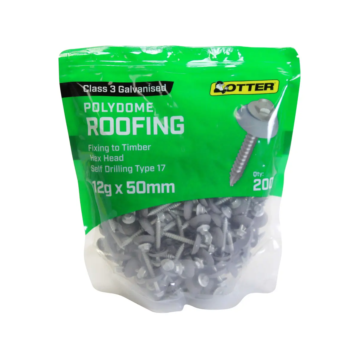 Otter Polydome Roofing Class 3 Galvanised 12g X 50mm