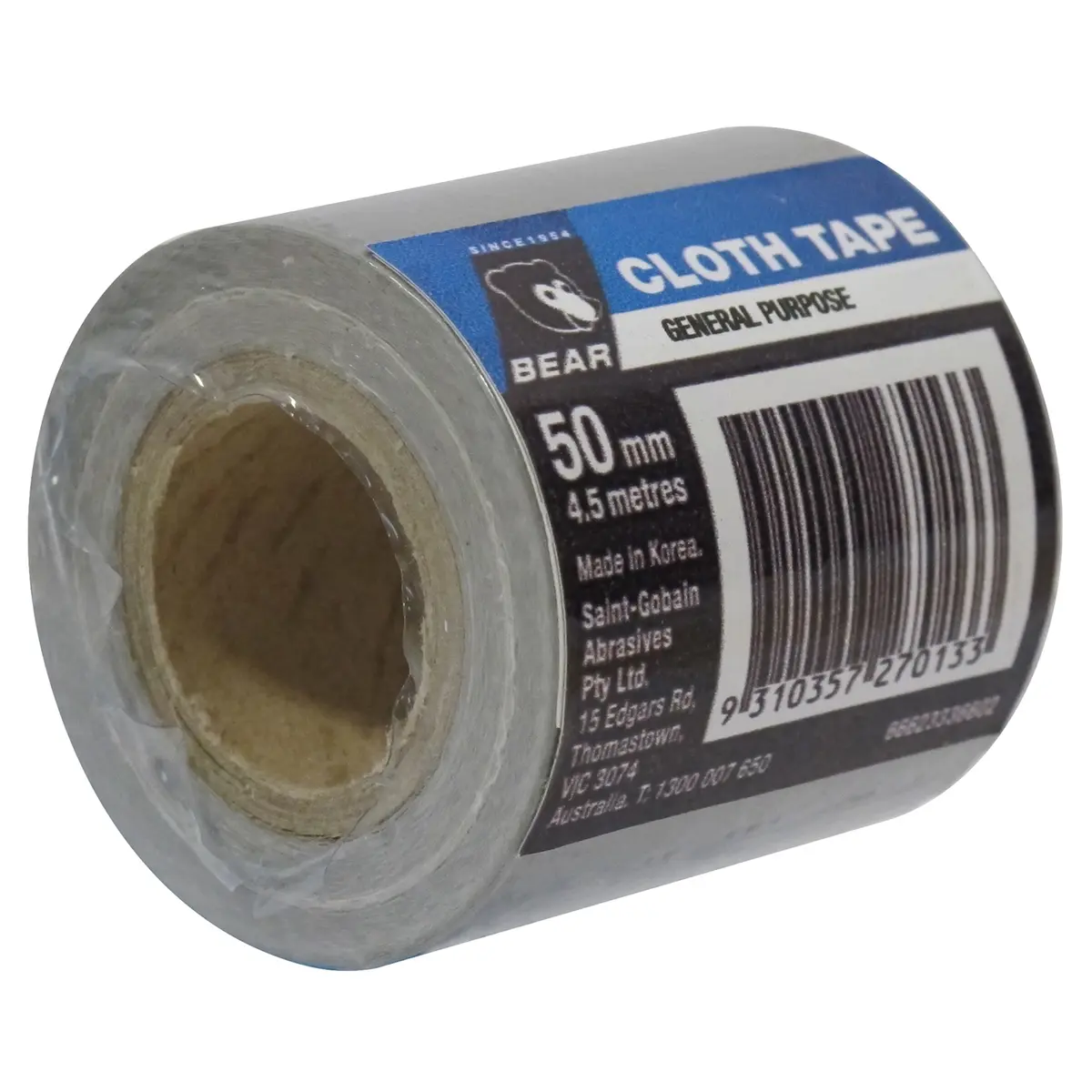 BEAR CLOTH TAPE SILVER 50mm x 4.5M