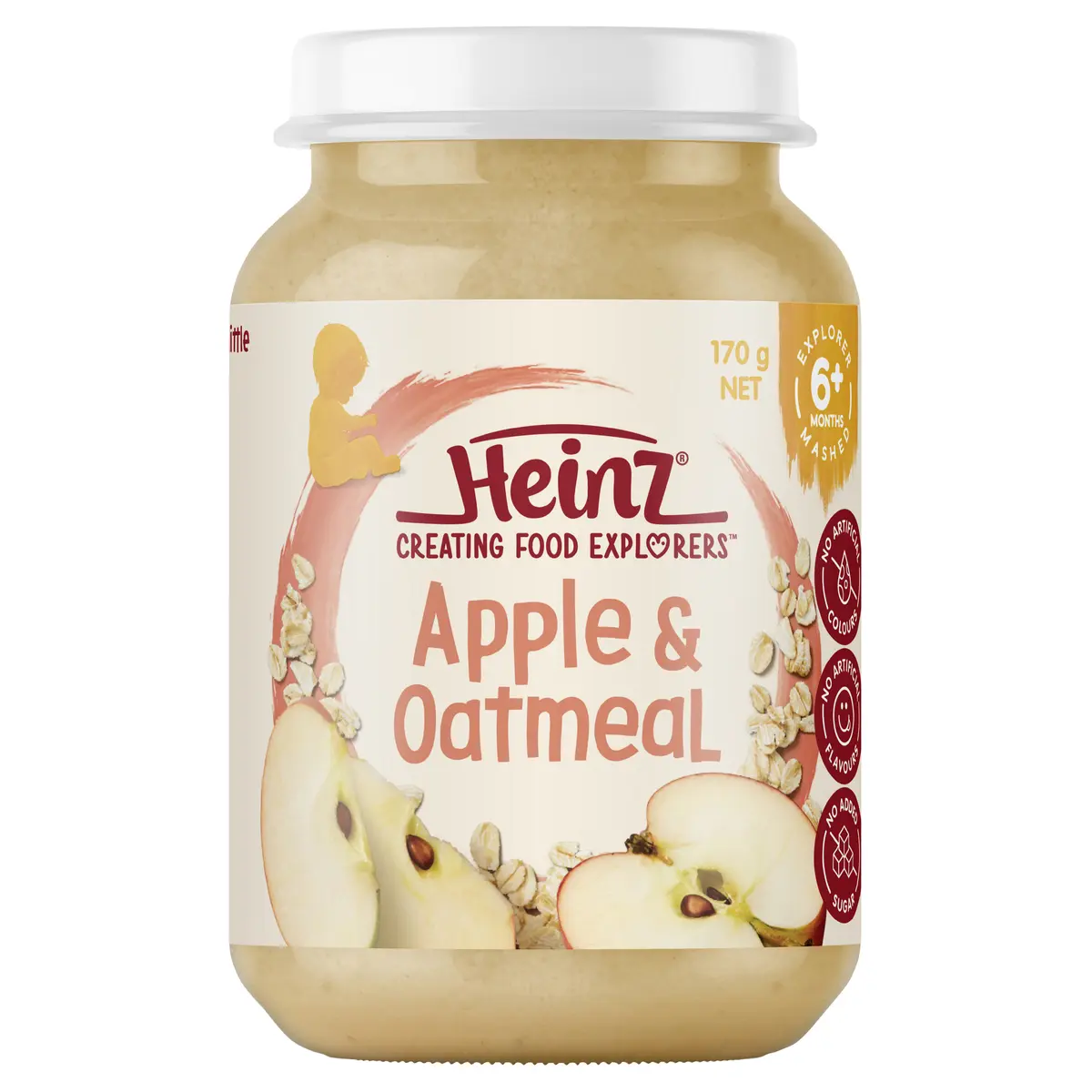 Heinz Apple & Oatmeal Baby Food Jar 6+ months 170g