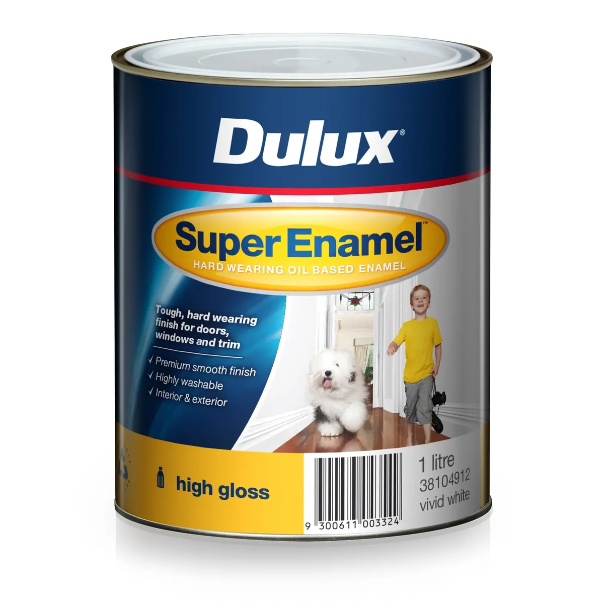 DULUX SUPER ENAMEL HIGH GLOSS VIVID WHITE 1LT