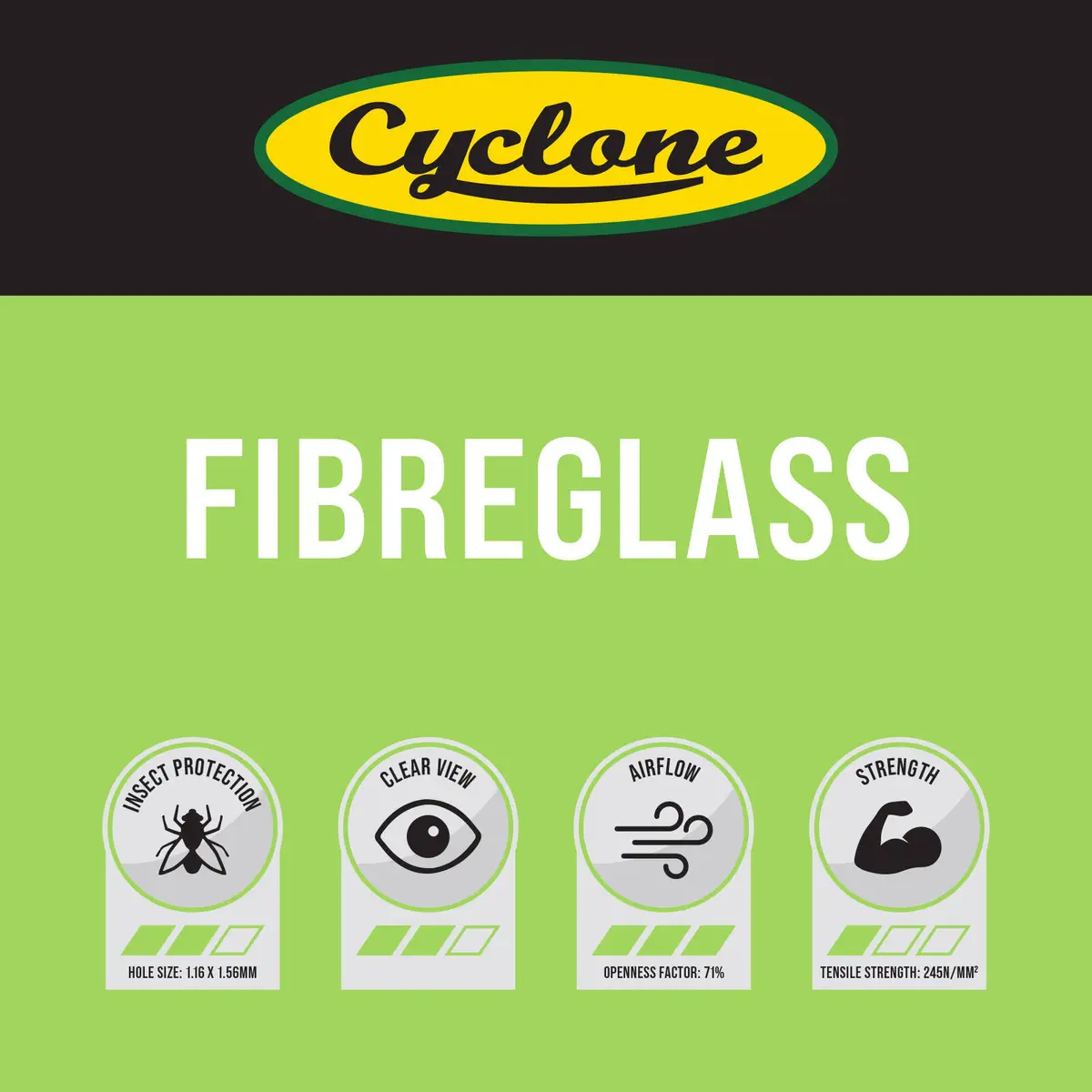 Cyclone Fibreglass Flyscreen 1220mm x 2m