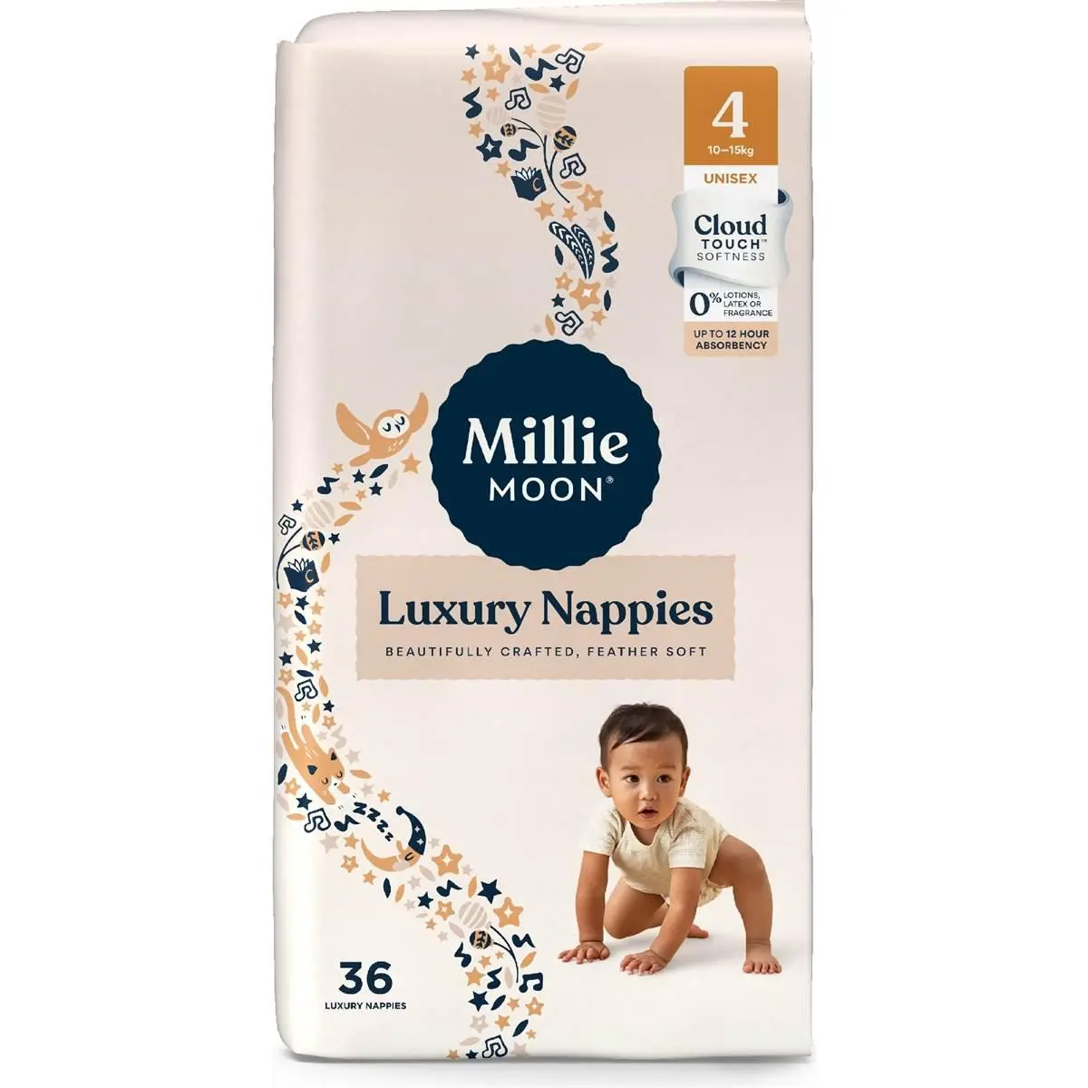 Millie Moon Luxury Nappies Size 4 Toddler 10-15kg