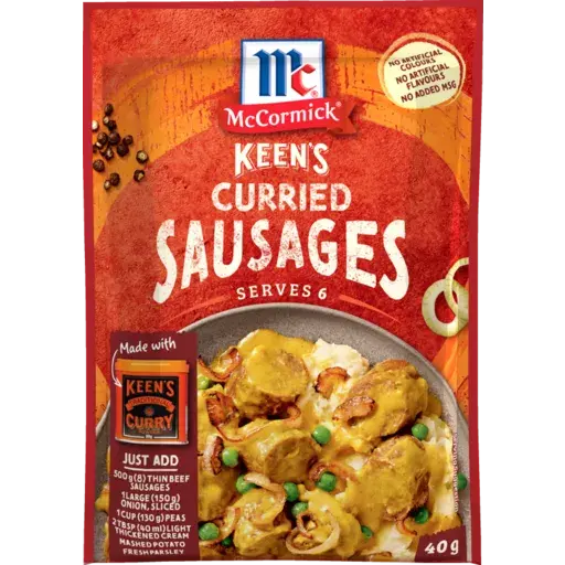 McCormick KEENS Recipe Base Curried Sausages 40g