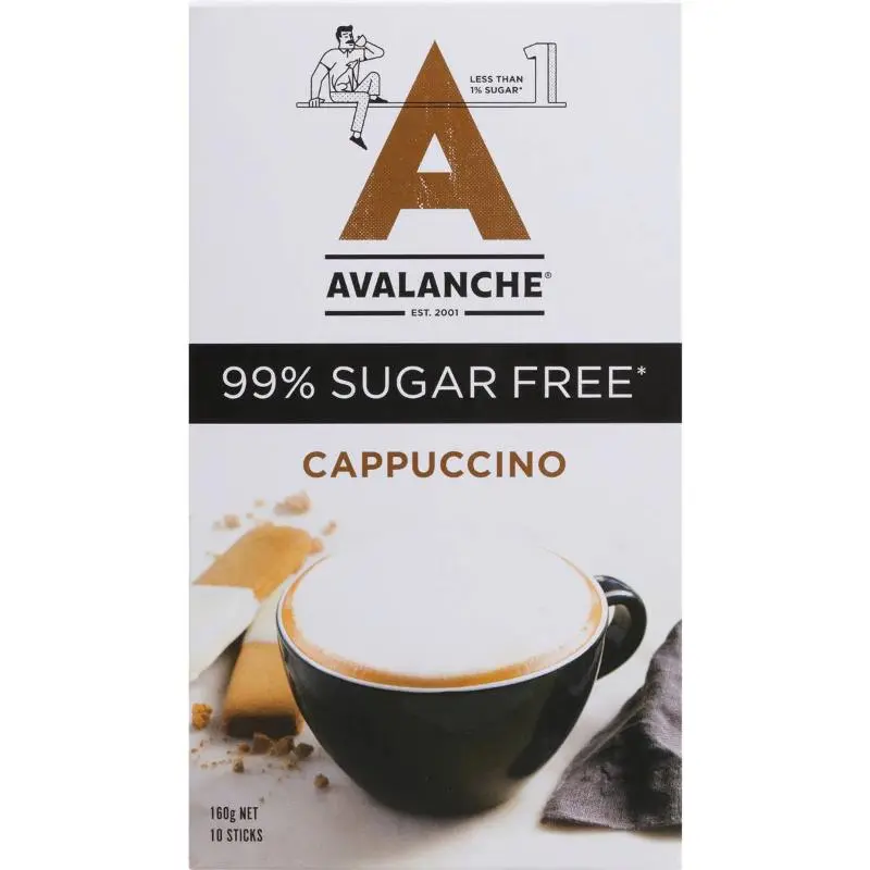 Avalanche Coffee 99% Sugar Free Cappuccino 10 Pack x 16g