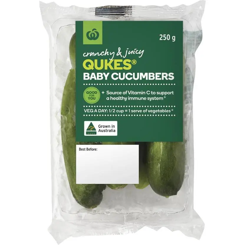 Woolworths Qukes Baby Cucumbers 250g