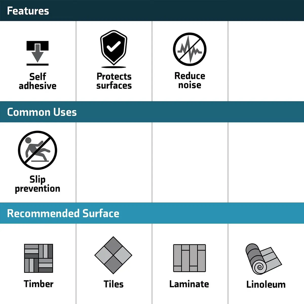 Surface Gard Black Assorted Eva Pads - 56 Pack