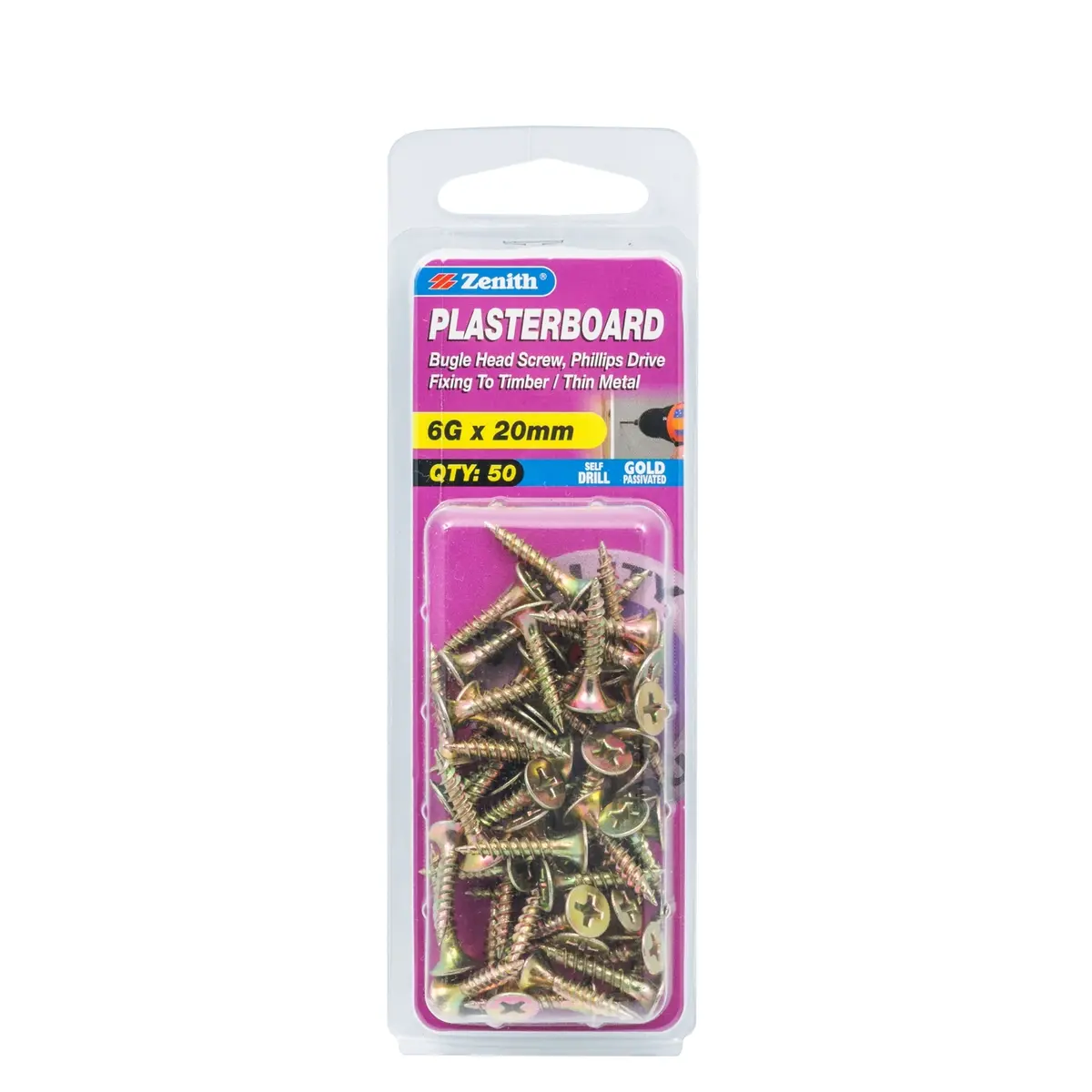 Zenith 6G Plasterboard Screws - 50 Pack