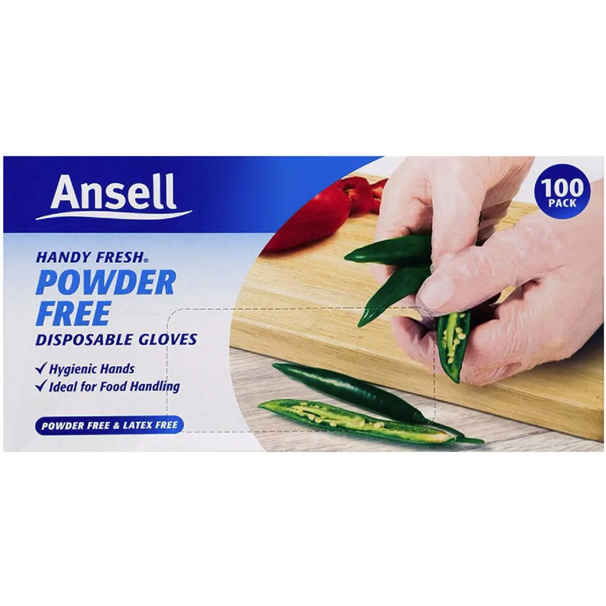 Ansell Handy Fresh Powder Free Gloves Medium 100ea