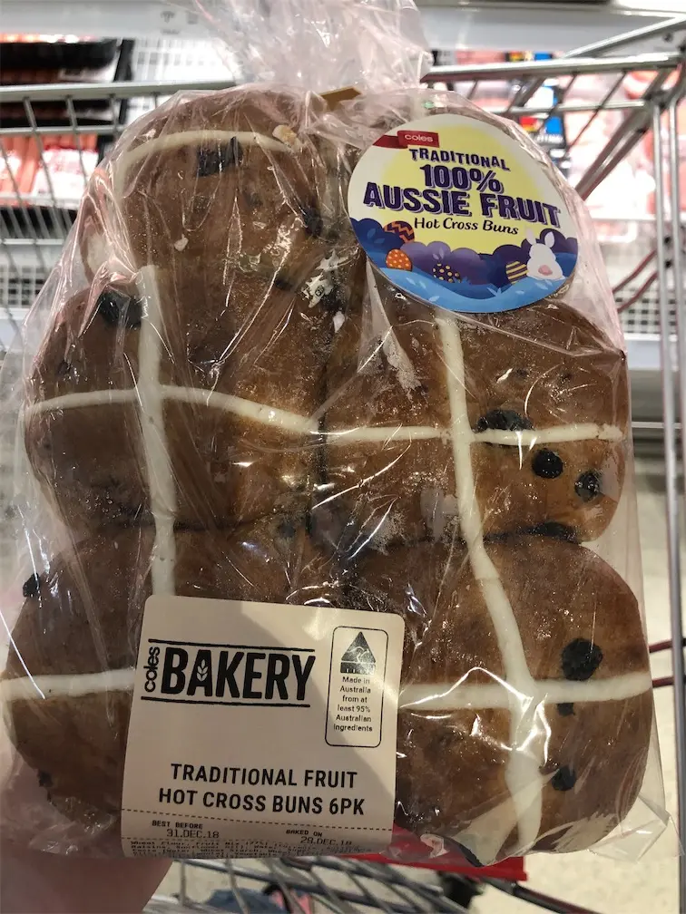 Coles Traditional Fruit Hot Cross Buns 6 Pack