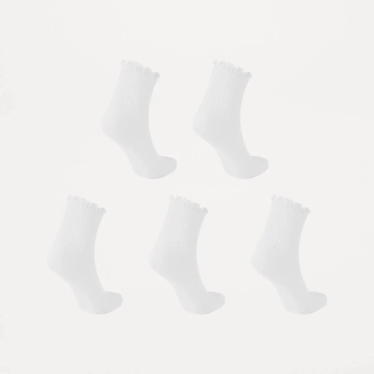 5 Pack Frill Quarter Crew Socks