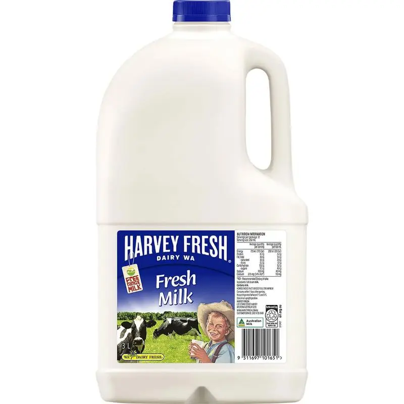 HARVEY FRESH FULL CREAM MILK 3L